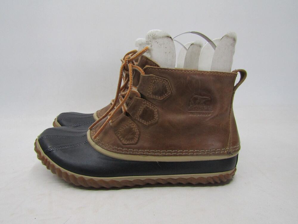 Sorel Womens Size 8.5 Brown Leather Laces Ankle Fashion Boots Bootie